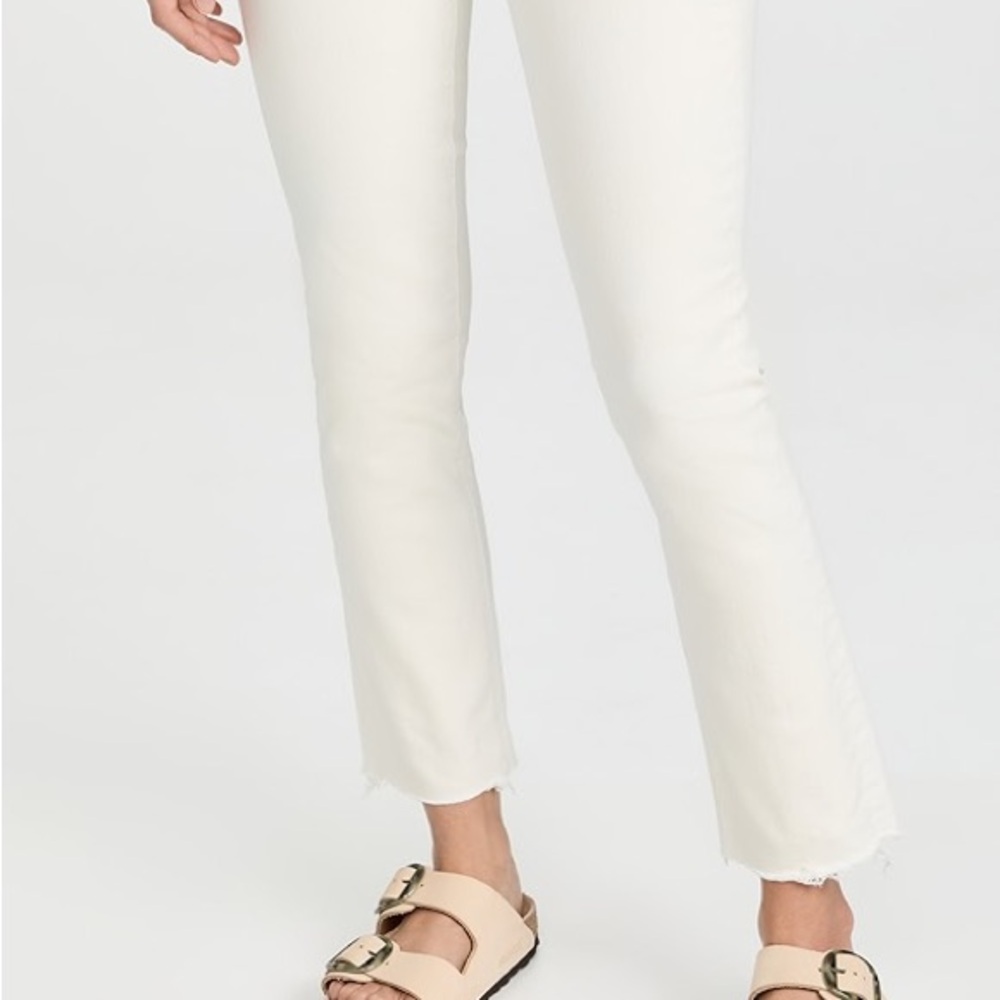 Mother mid rise dazzler crop fray